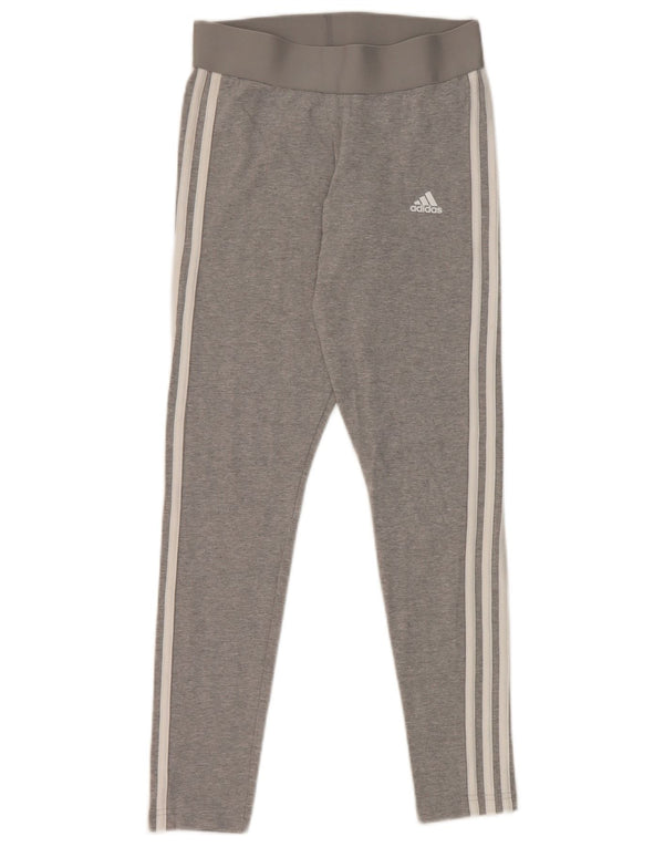 Adidas Womens Leggings UK 8 Small Grey Cotton