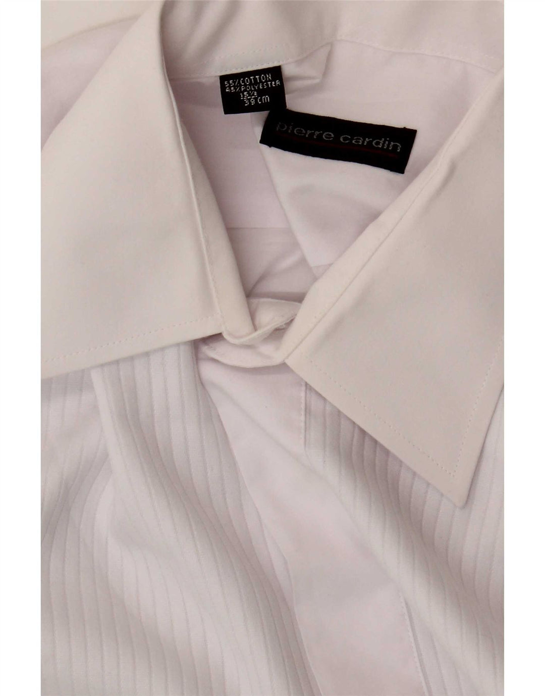 Pierre Cardin Mens Formal Shirt Size 39 15 1/2 SMedium White Cotton