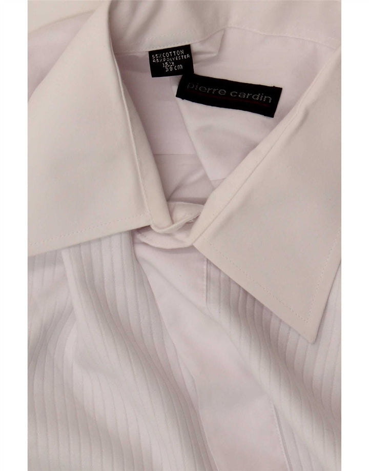 Pierre Cardin Mens Formal Shirt Size 39 15 1/2 SMedium White Cotton