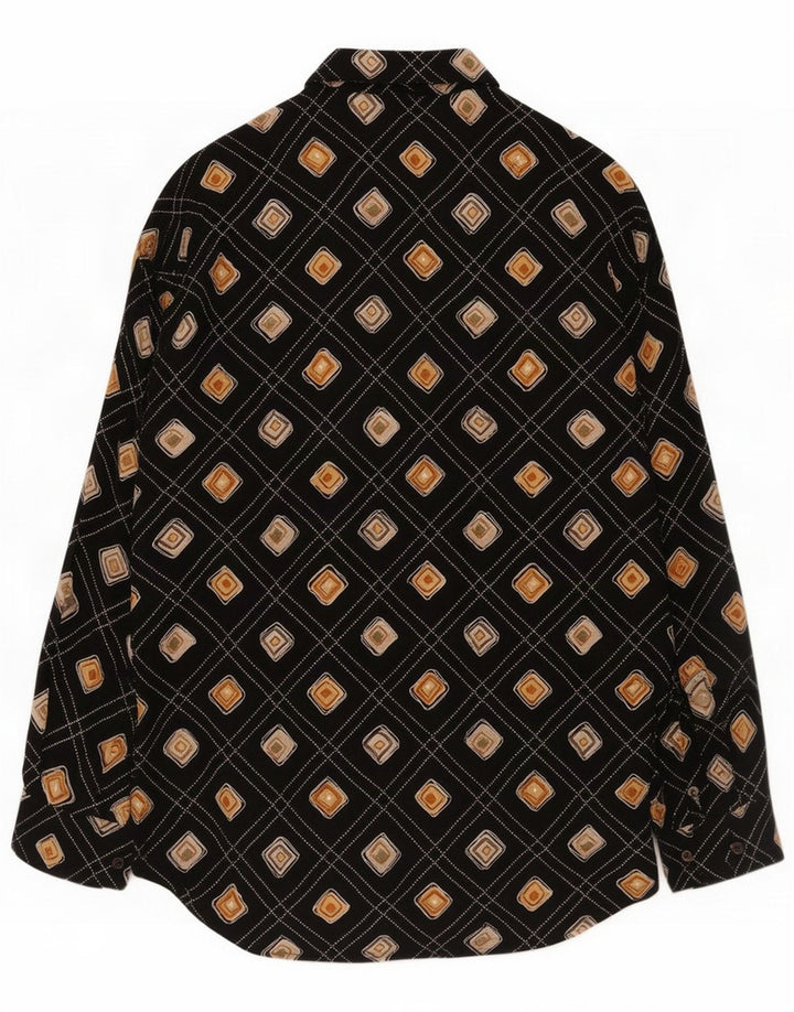 Kantaros Mens Shirt Medium Black Geometric