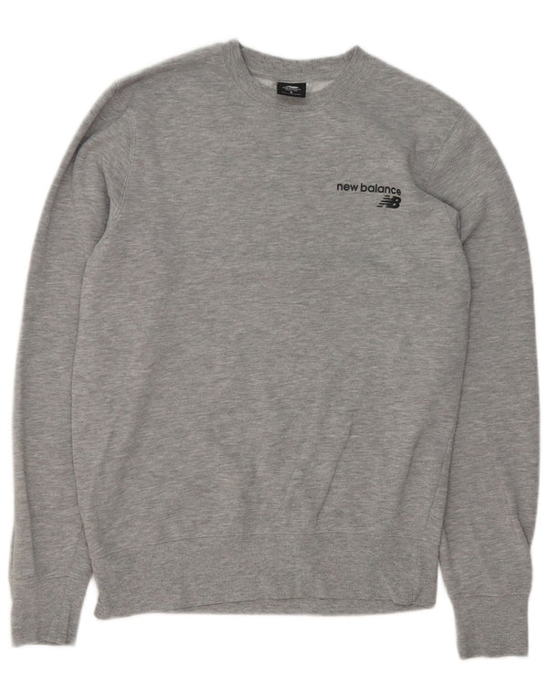 New Balance Mens Sweatshirt Jumper Small Grey Cotton