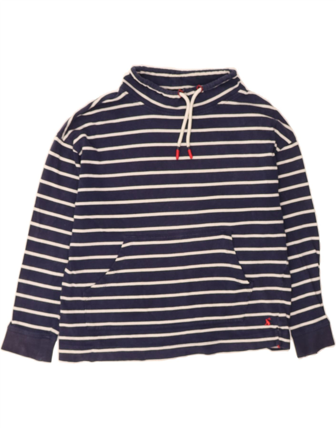 JOULES Womens Sweatshirt Jumper UK 12 Medium Navy Blue Striped Cotton Vintage Joules and Second-Hand Joules from Messina Hembry 