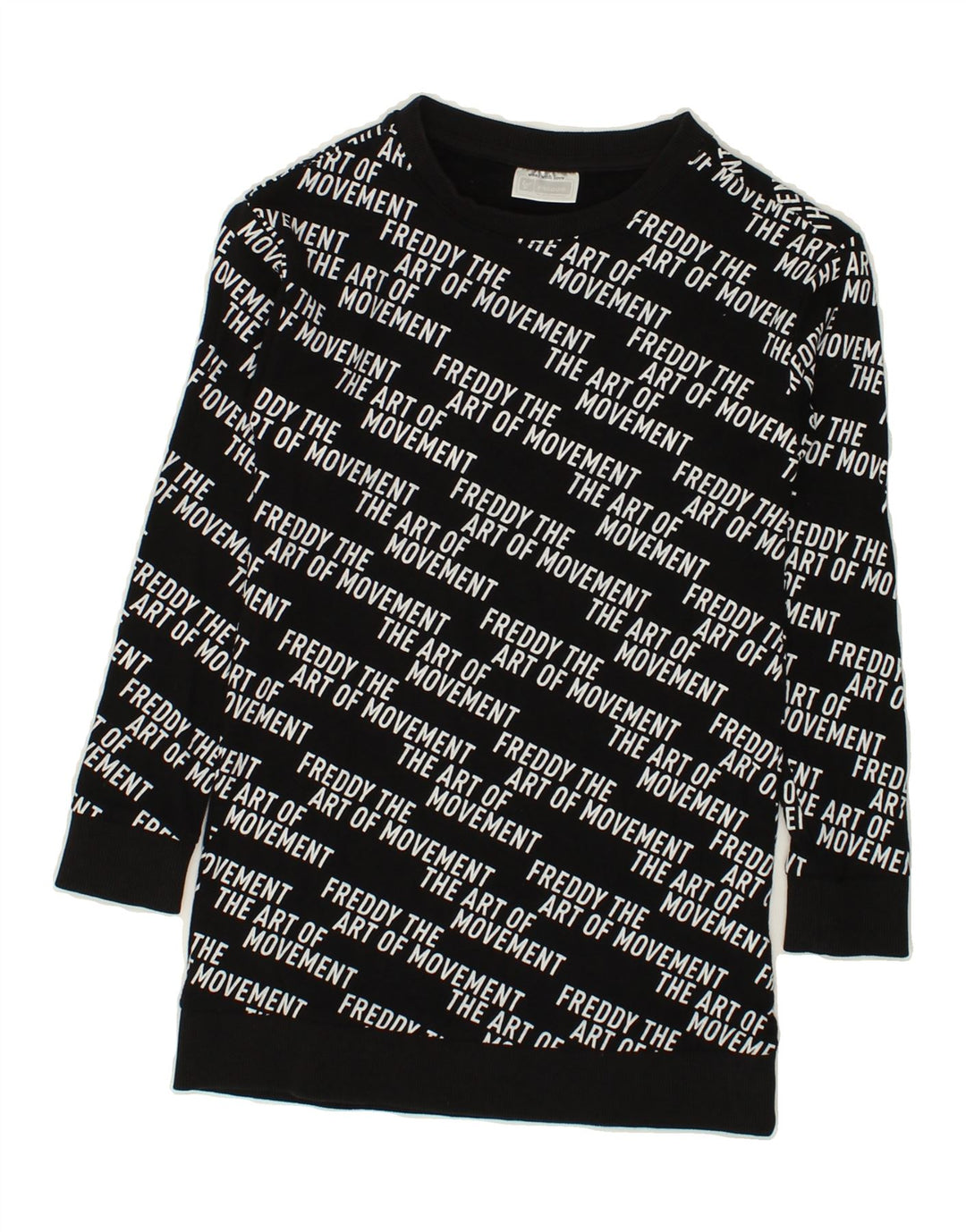 FREDDY Girls Graphic Sweatshirt Jumper 7-8 Years Black Viscose Vintage Freddy and Second-Hand Freddy from Messina Hembry 