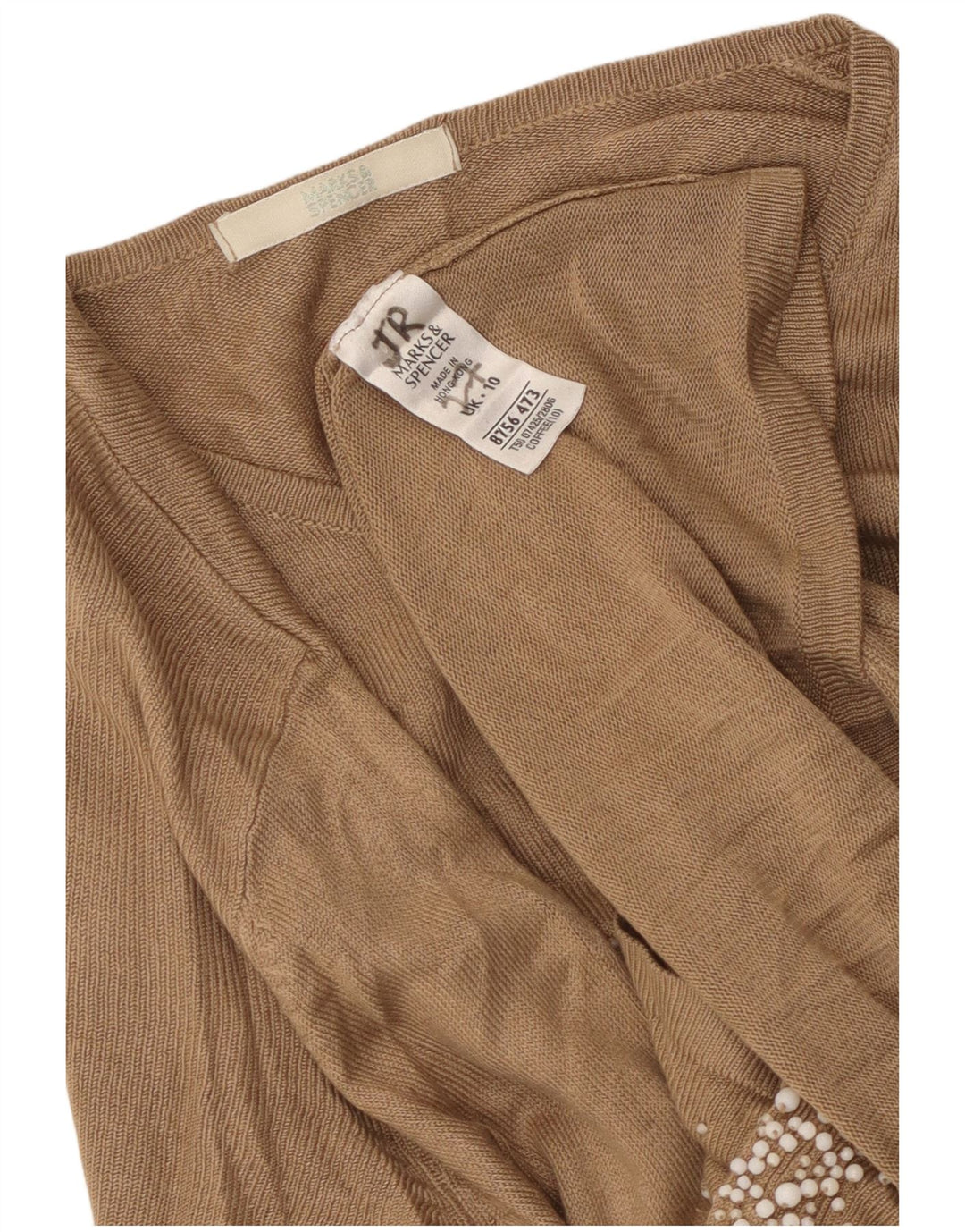 Marks & Spencer Womens Oversized Cardigan Sweater UK 10 Small Brown