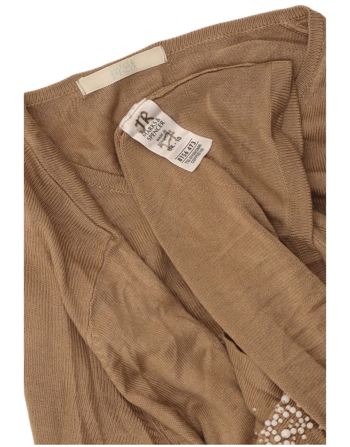 Marks & Spencer Womens Oversized Cardigan Sweater UK 10 Small Brown