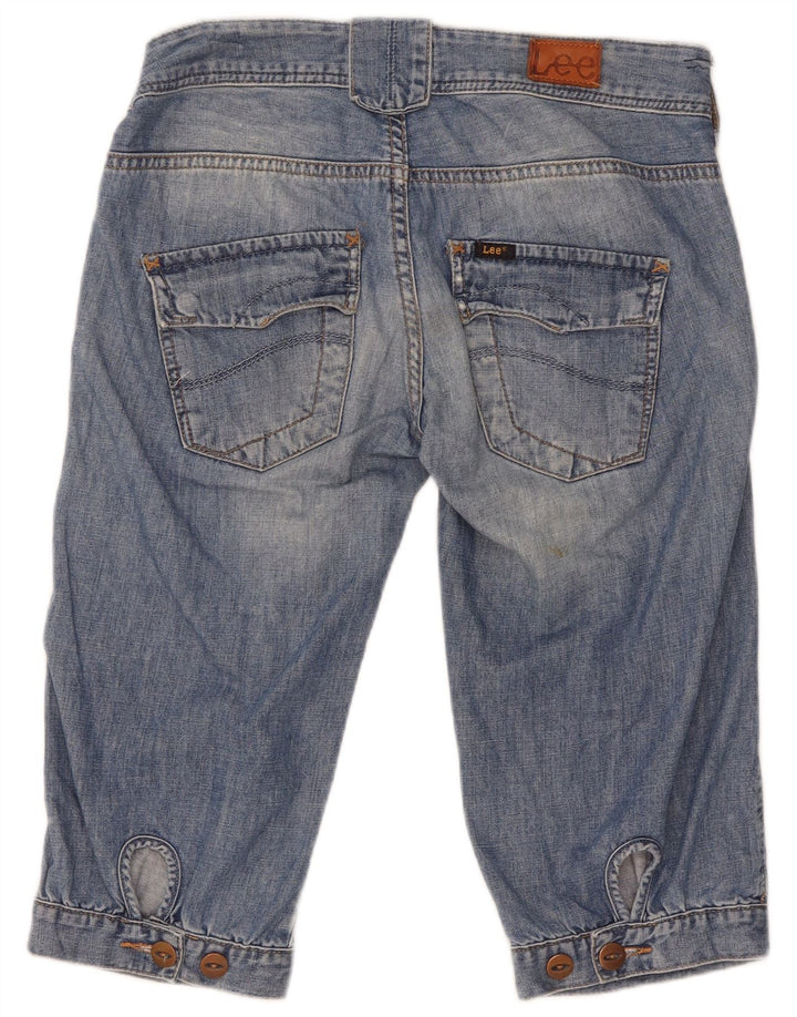Lee Womens Chazey Cargo Denim Shorts W27 Small Blue Cotton