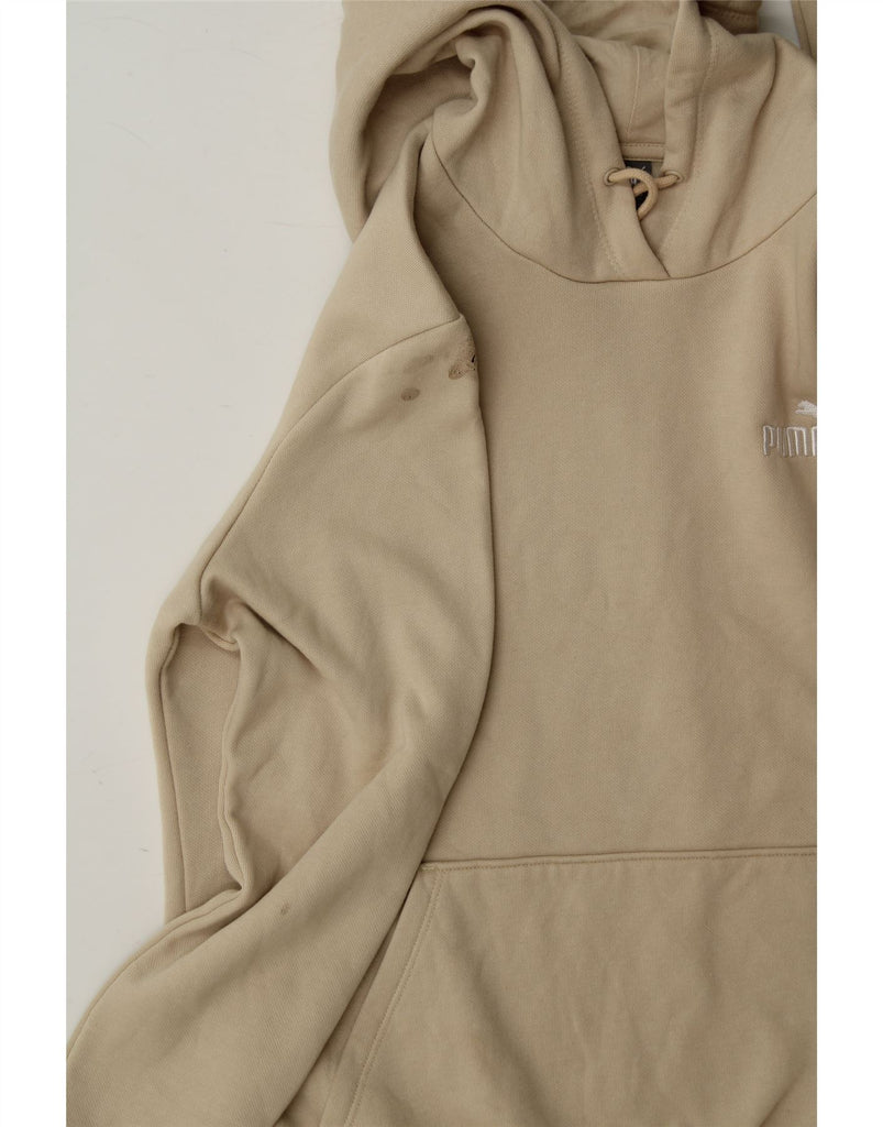PUMA Womens Hoodie Jumper UK 14 Medium Beige Cotton Vintage Puma and Second-Hand Puma from Messina Hembry 