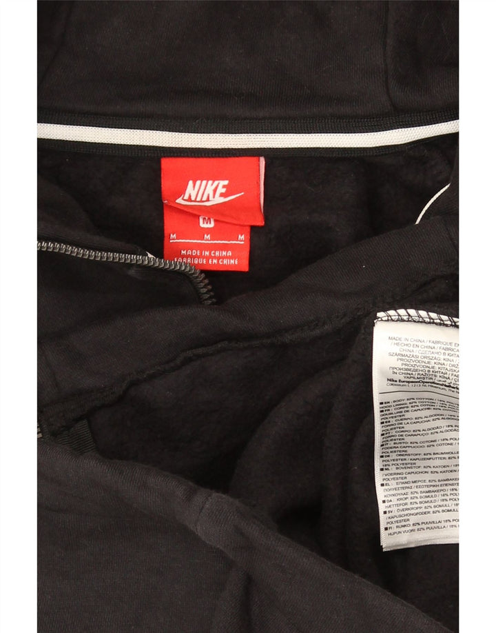 Nike Mens Zip Hoodie Sweater Medium Black Cotton