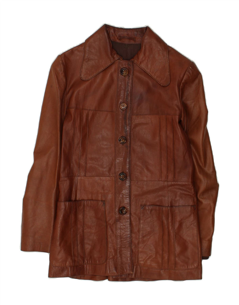 VINTAGE Womens Leather Jacket EU 38 Medium Brown | Vintage Vintage | Thrift | Second-Hand Vintage | Used Clothing | Messina Hembry 
