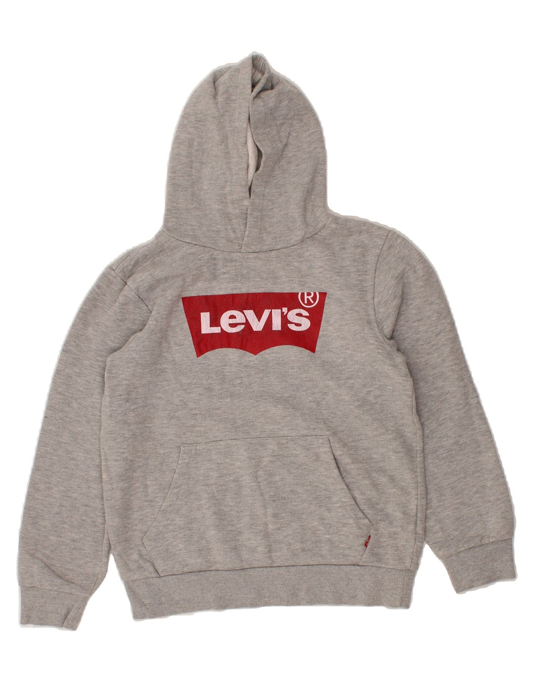 LEVI'S Boys Graphic Hoodie Jumper 15-16 Years Grey Cotton Vintage Levi's and Second-Hand Levi's from Messina Hembry 