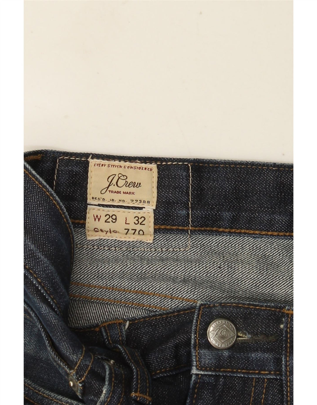 J. CREW Mens 770 Straight Jeans W29 L32 Navy Blue