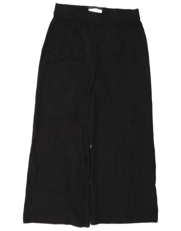 Marks & Spencer Womens High Waist Trousers UK 10 Small W27 L25 Black
