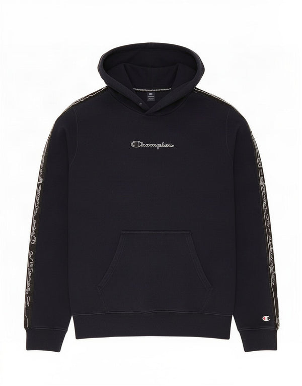 Champion Mens Graphic Hoodie Jumper Medium Navy Blue Cotton