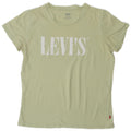 LEVI'S Womens Graphic T-Shirt Top UK 12 Medium Green Cotton