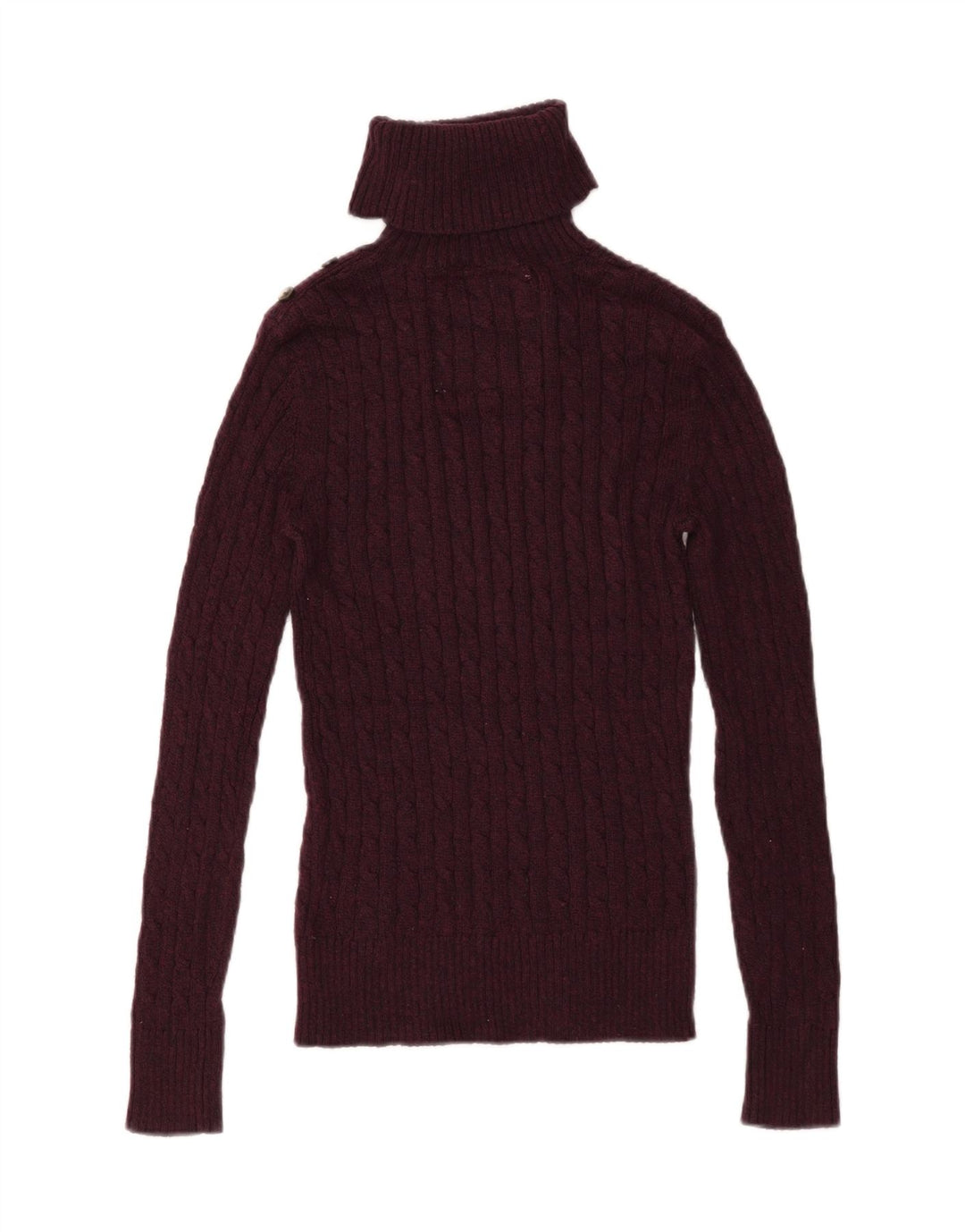 SUPERDRY Womens Roll Neck Jumper Sweater UK 10 Small Burgundy Cotton