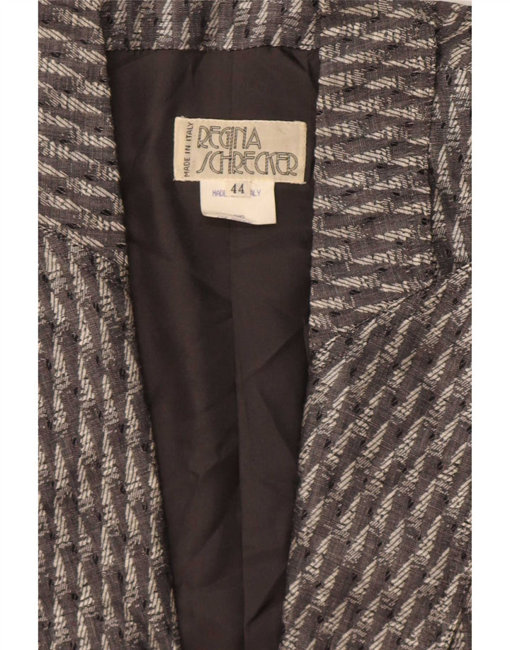 Regina Schrecker Womens 1 Button Blazer Jacket IT 44 Medium Grey Striped