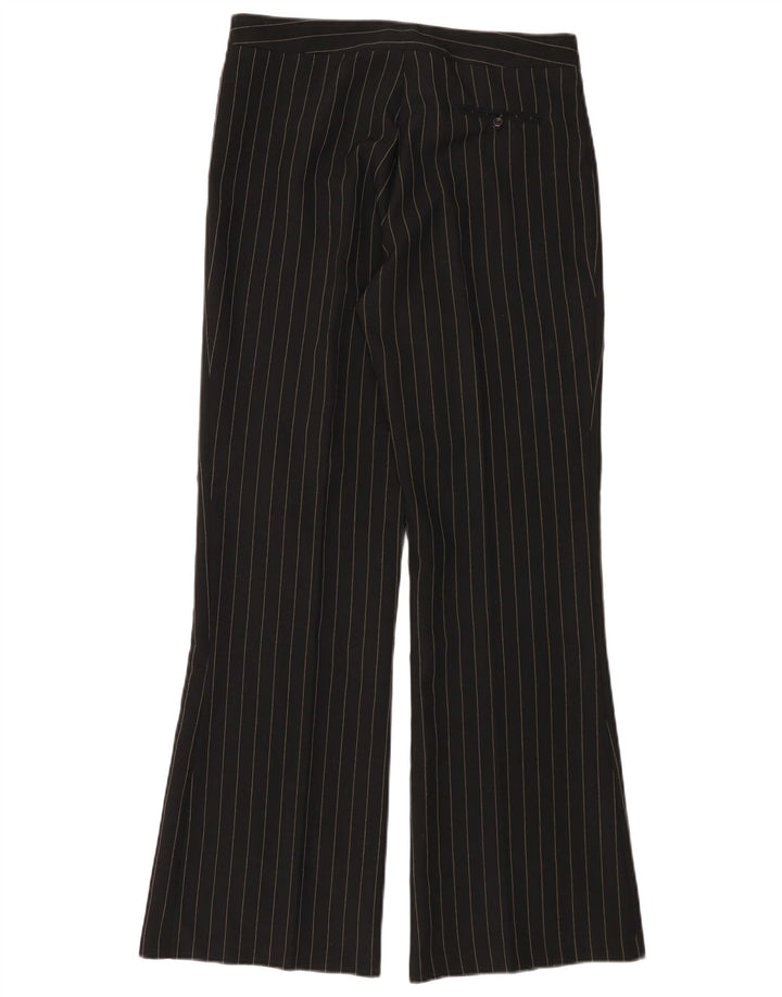 A WEAR Womens Bootcut Casual Trousers UK 14 Medium W30 L32 Black Striped