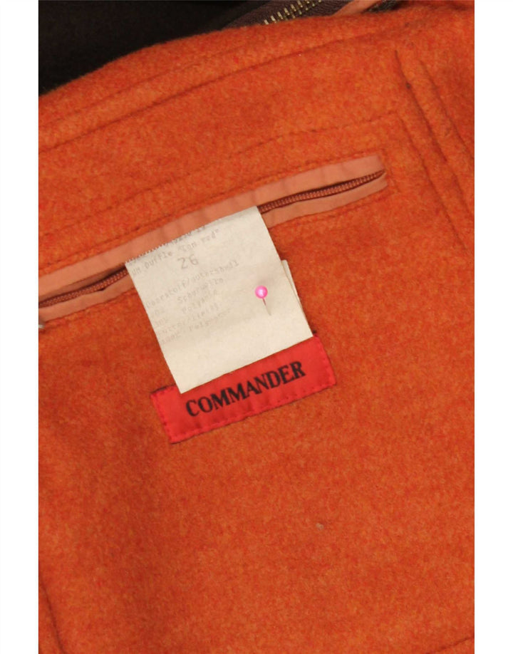Commander Mens Hooded Duffle Coat UK 42 XL Brown Wool