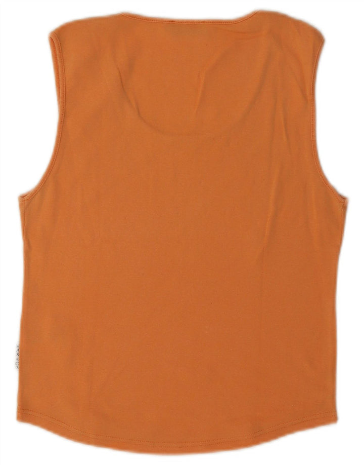 Max & Co. Womens Crop Vest Top UK 12 Medium Orange Cotton