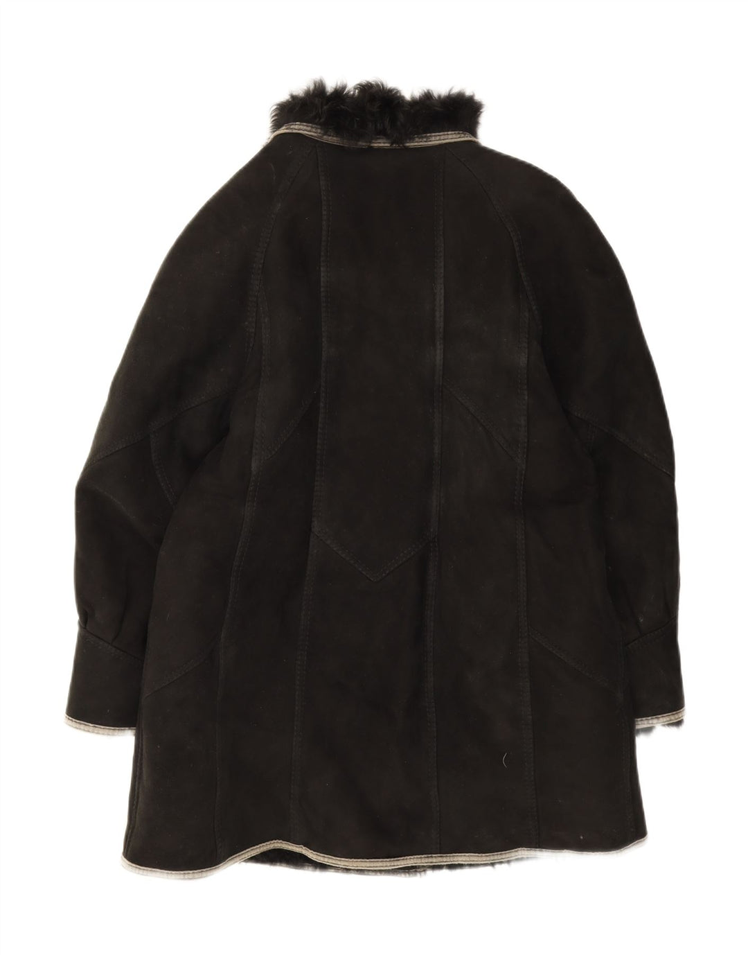 ANFOR Womens Oversized Shearling Coat IT 44 Medium Black Shearling Vintage Anfor and Second-Hand Anfor from Messina Hembry 