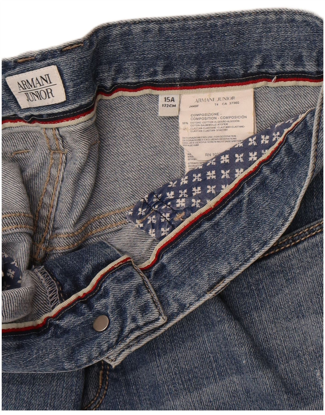 Armani Junior Boys Denim Shorts 14-15 Years W30 Blue Cotton