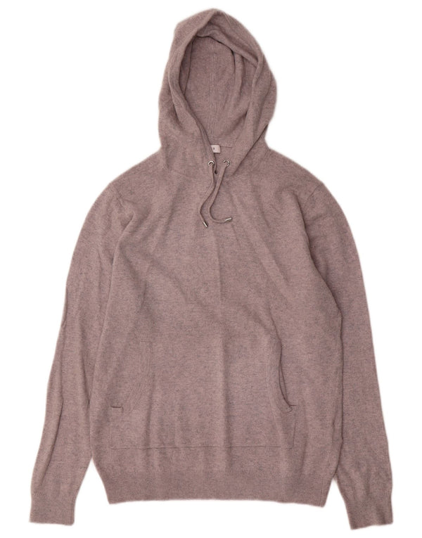 Reiss Mens Hooded Jumper Sweater Large Grey Flecked Viscose
