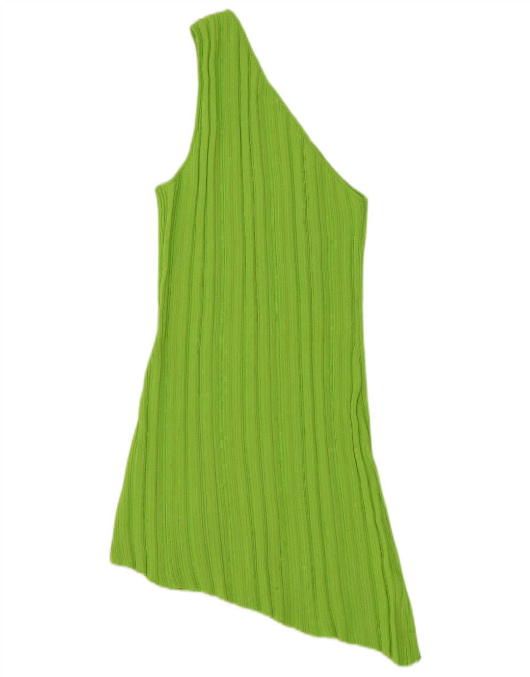 Zara Womens Asymmetric One Shoulder Dress UK 12 Medium Green Viscose
