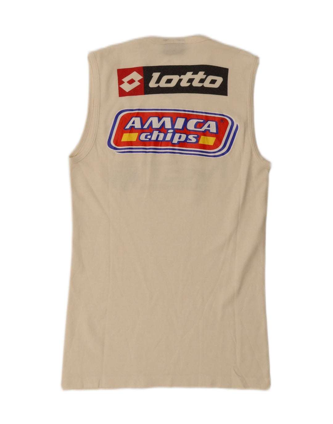 Lotto Mens Graphic Vest Top Small Off White Cotton