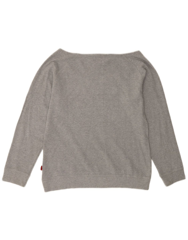 Kappa Womens Graphic Sweatshirt Jumper UK 18 XL Grey Flecked Cotton Heart