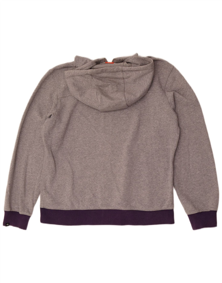 Nike Mens Zip Hoodie Sweater Large Grey Colourblock Cotton