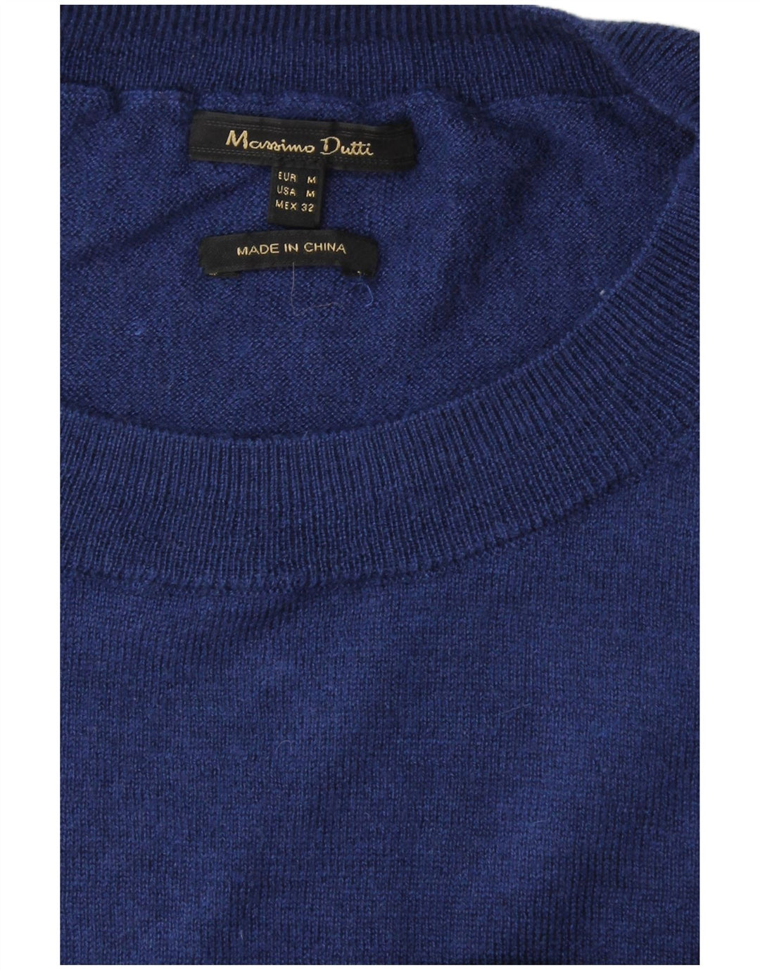 MASSIMO DUTTI Womens Oversized Crew Neck Jumper Sweater UK 14 Medium Blue