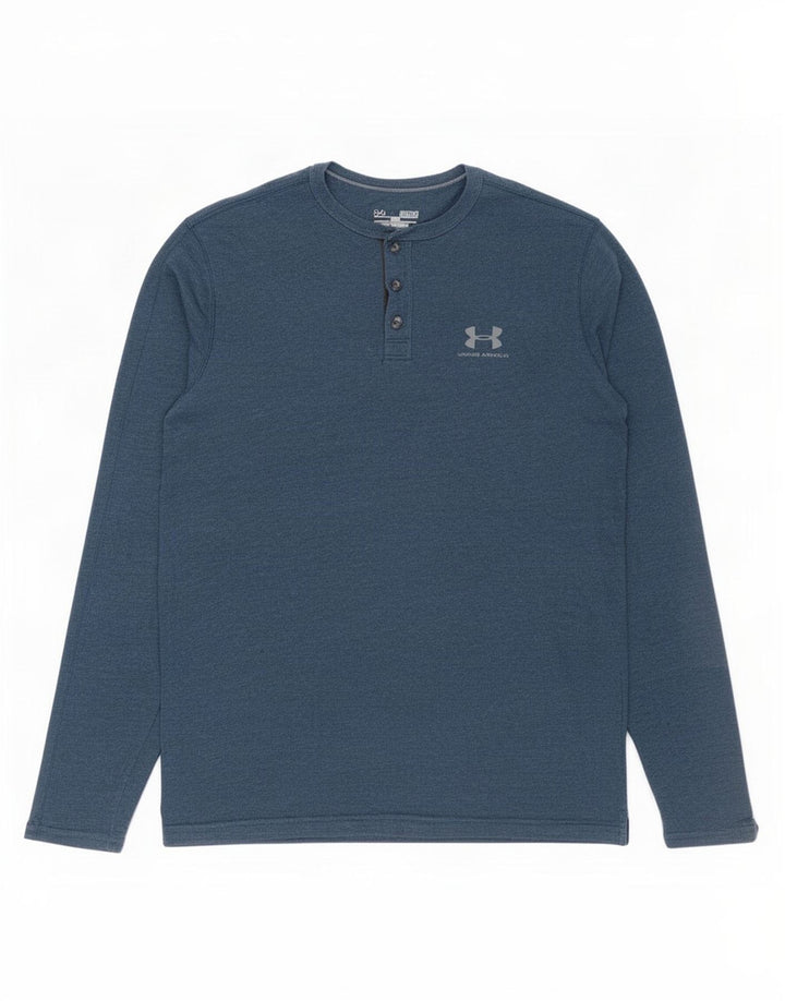 Under Armour Mens Heat Gear Top Long Sleeve Medium Blue