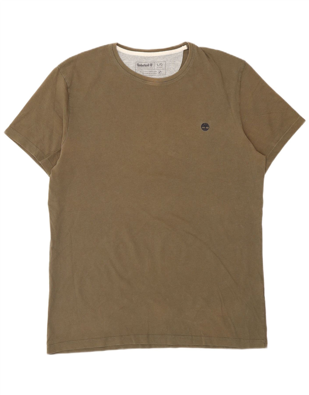 TIMBERLAND Mens Slim Fit T-Shirt Top Large Khaki Cotton