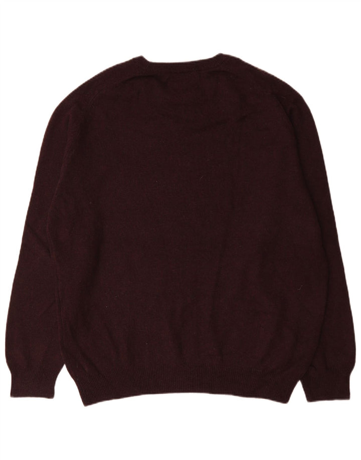 Marks & Spencer Mens Blue Harbour Crew Neck Jumper Sweater Large Burgundy
