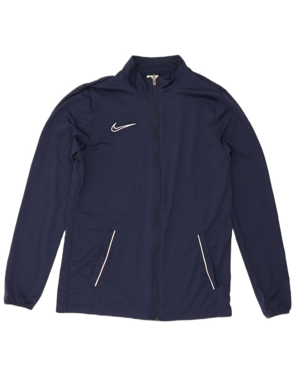 Nike Mens Dri Fit Tracksuit Top Jacket Large Navy Blue Polyester