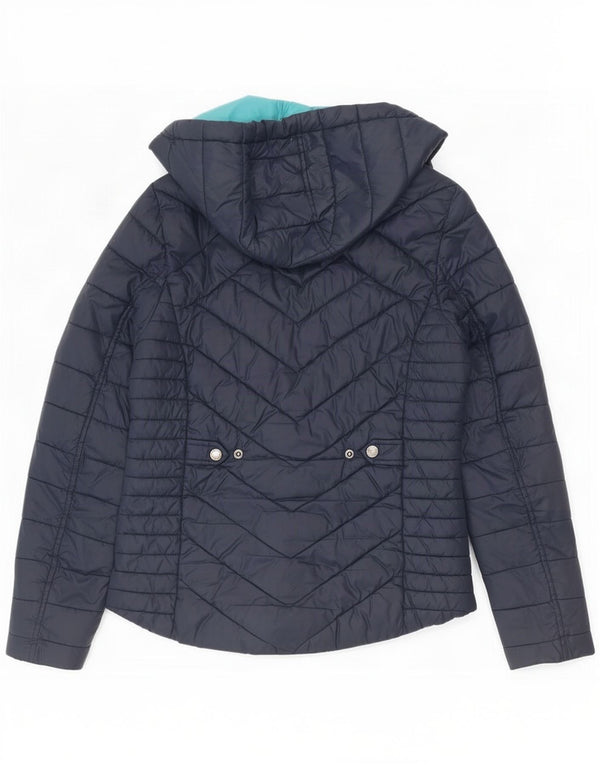 Barbour Womens Hooded Padded Jacket UK 10 Small Navy Blue