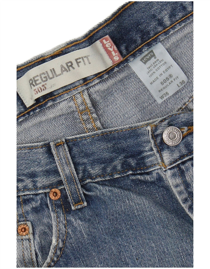 LEVI'S Mens 505 Straight Jeans W36 L30 Blue Cotton