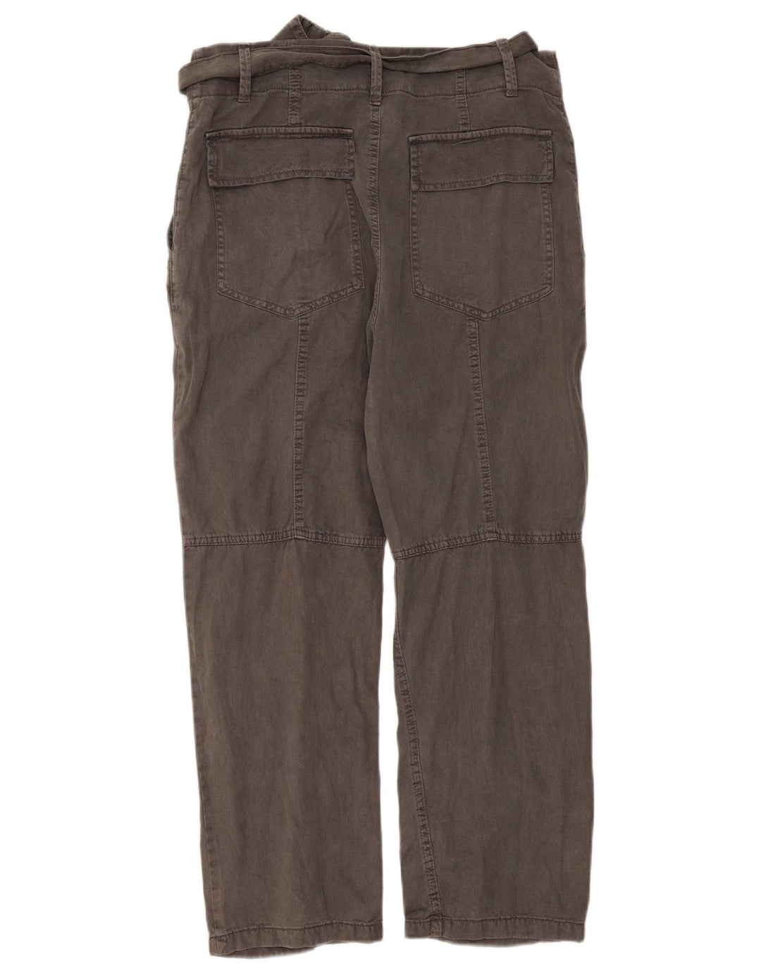 Zara Womens Straight Chino Trousers Small W26 L26 Grey Lyocell