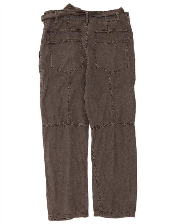 Zara Womens Straight Chino Trousers Small W26 L26 Grey Lyocell