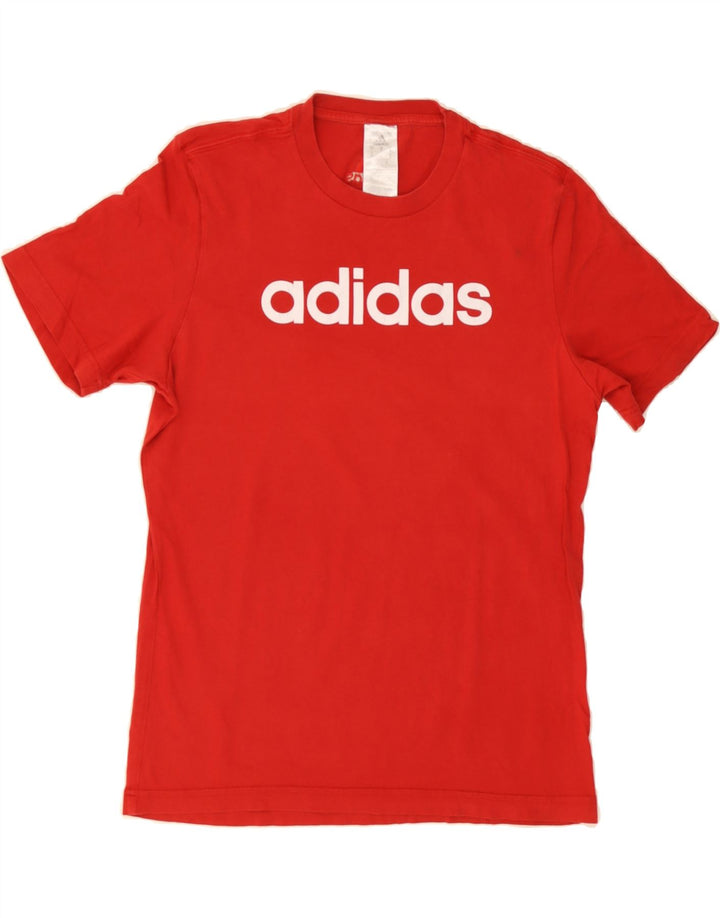 ADIDAS Mens Graphic T-Shirt Top Small Red Cotton Vintage Adidas and Second-Hand Adidas from Messina Hembry 