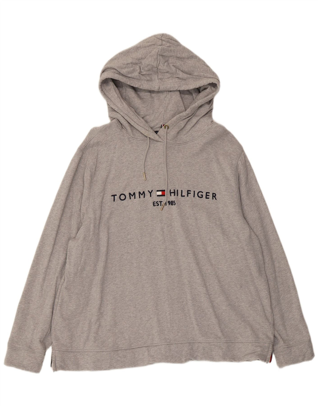 Tommy Hilfiger Mens Graphic Hoodie Jumper 2XL Grey Cotton