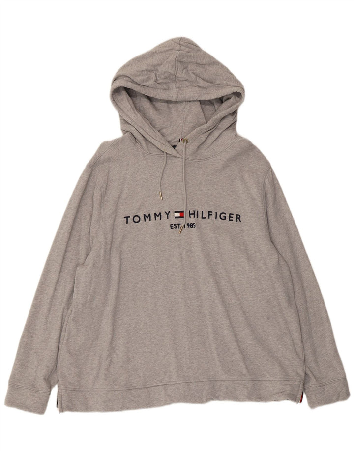 Tommy Hilfiger Mens Graphic Hoodie Jumper 2XL Grey Cotton