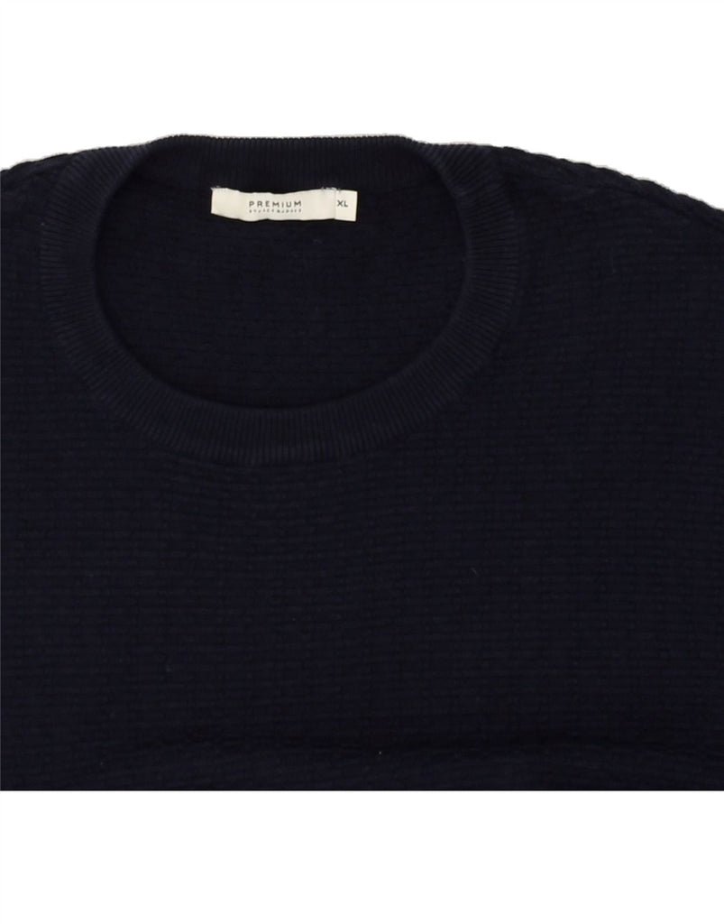 JACK & JONES Mens Premium Slim Fit Crew Neck Jumper Sweater XL Navy Blue | Vintage Jack & Jones | Thrift | Second-Hand Jack & Jones | Used Clothing | Messina Hembry 