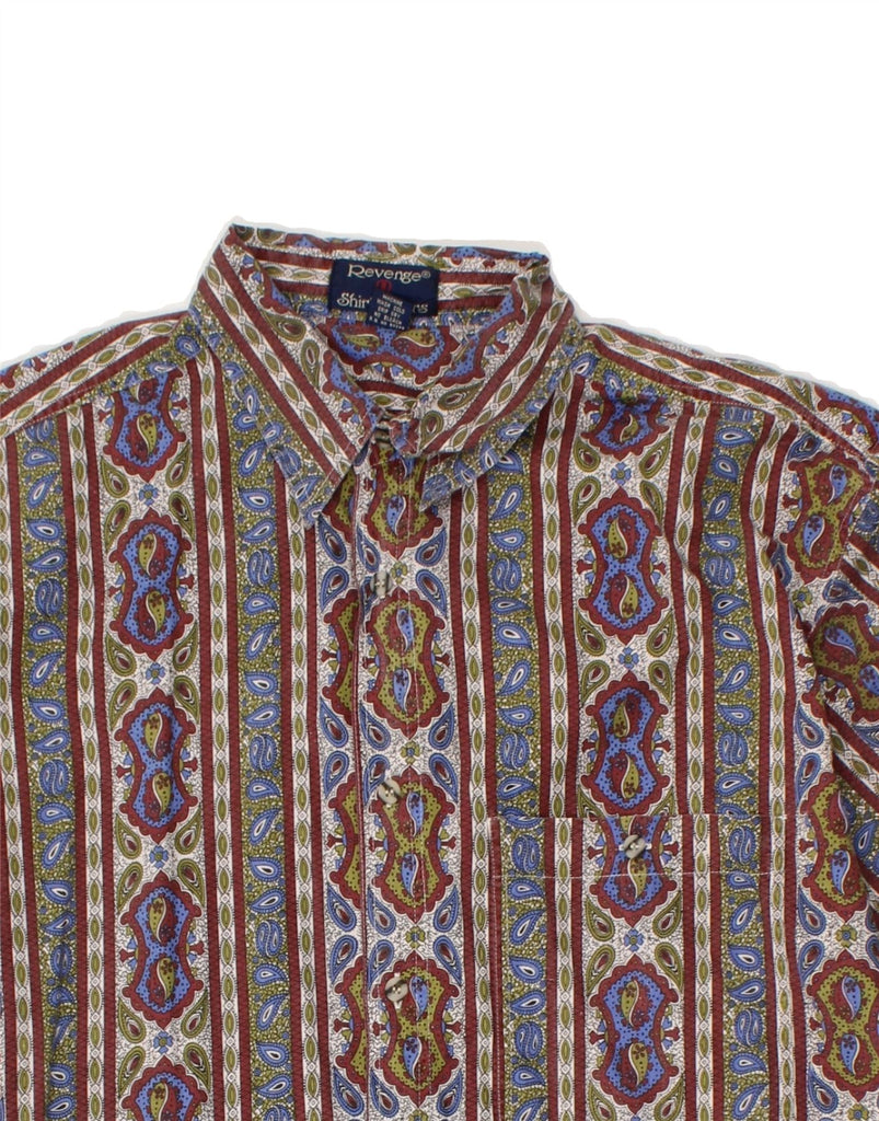 VINTAGE Mens Short Sleeve Shirt Medium Multicoloured Paisley Cotton Vintage Vintage and Second-Hand Vintage from Messina Hembry 