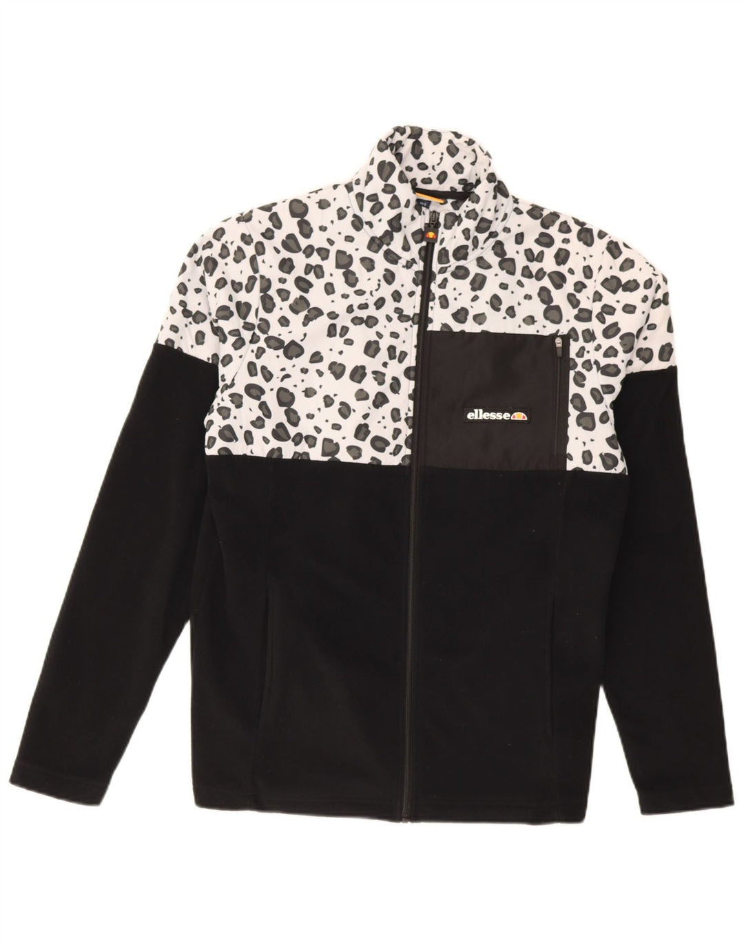 Ellesse Mens Fleece Jacket UK 36 Small Black Animal Print Polyester