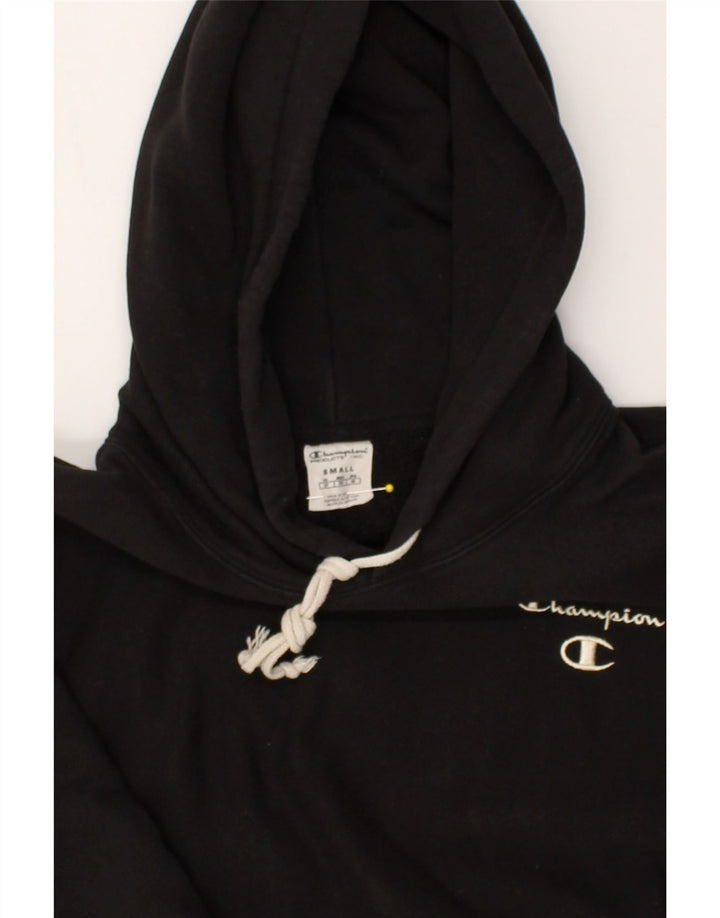 CHAMPION Mens Graphic Hoodie Jumper Small Black Cotton | Vintage Champion | Thrift | Second-Hand Champion | Used Clothing | Messina Hembry 