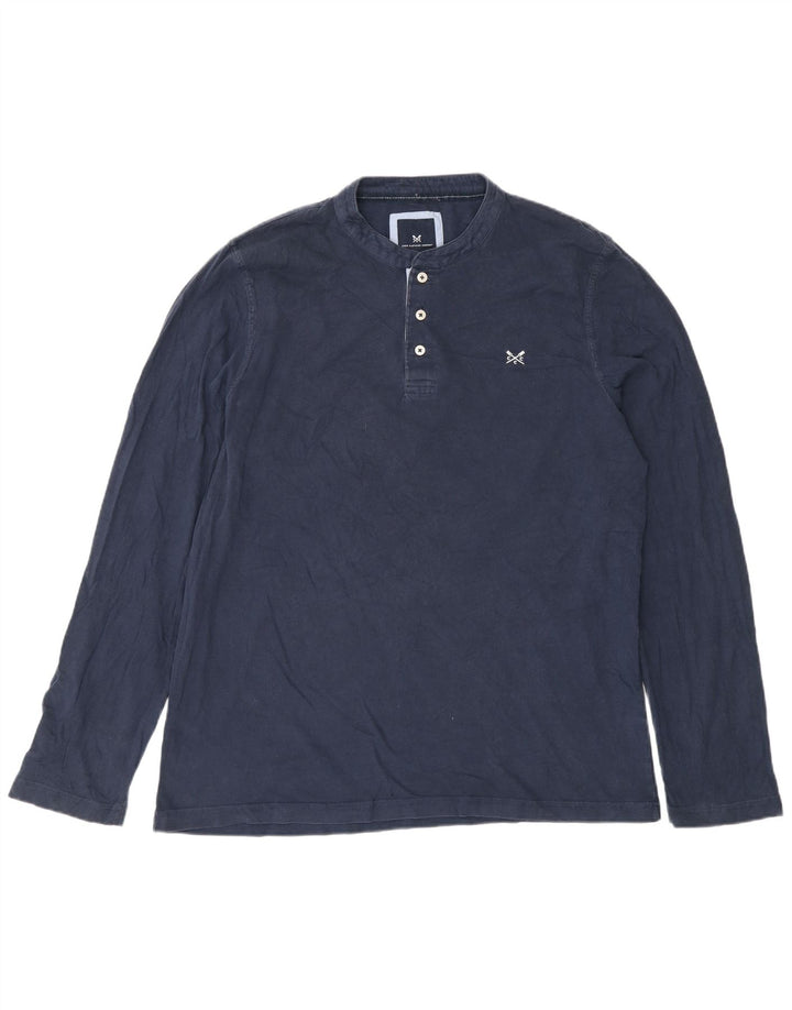 Crew Clothing Mens Top Long Sleeve XL Navy Blue Cotton