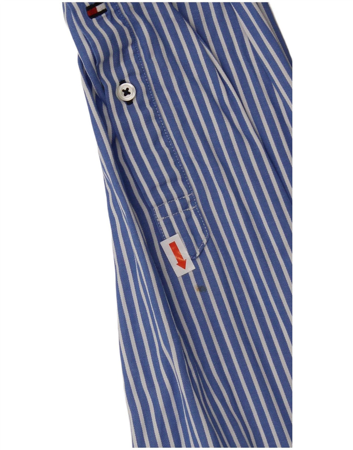 TOMMY HILFIGER Mens Shirt Large Blue Pinstripe Cotton
