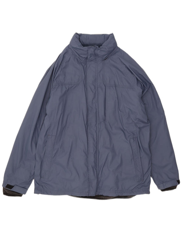 Timberland Mens Hooded Rain Jacket UK 42 XL Navy Blue Nylon