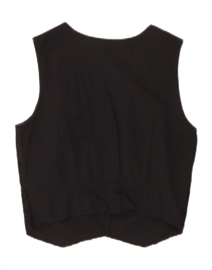 Arizona Womens Waistcoat EU 38 Medium Black Floral Viscose